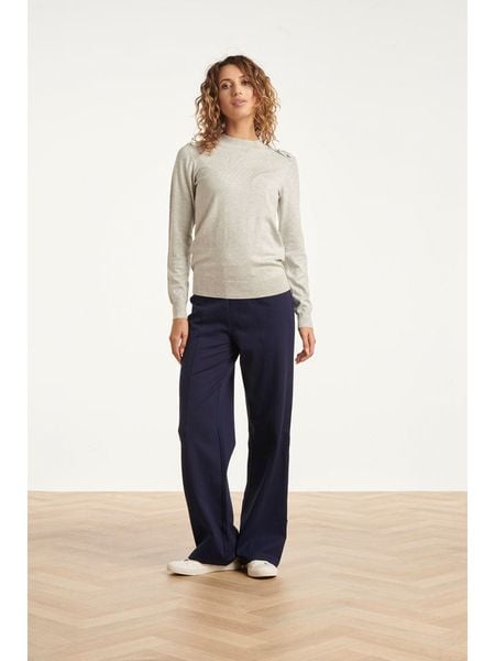 Smashed Lemon Spodnie w kolorze granatowym rozmiar: L. Niebieskie spodnie materiałowe Smashed Lemon, na co dzień, l, bez wzorów, z materiału, z podwyższonym stanem. Za 126.99 zł.