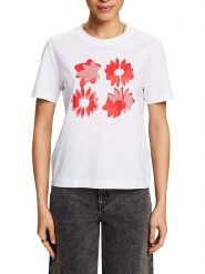 ESPRIT Koszulka w kolorze białym rozmiar: XXL. Białe bluzki Esprit, xxl, bez wzorów, z bawełny, bez kołnierzyka, bez ramiączek. Za 53.45 zł.