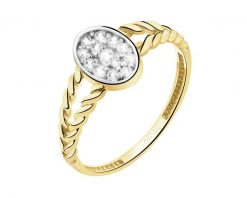 Złoty pierścionek z cyrkoniami. Żółte pierścionki Apart, z cyrkonią, złote. Za 1,699.00 zł.