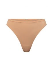 Calvin Klein Stringi Kobiety Sztuczne włókno beżowy, S. Brązowe stringi Calvin Klein, bez wzorów, z włókna. Za 109.95 zł.