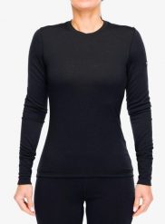 Bluza termoaktywna damska Super.natural Arctic230 Ls. Czarne bluzy super.natural, l, bez wzorów, z materiału, bez kaptura. Za 359.99 zł.
