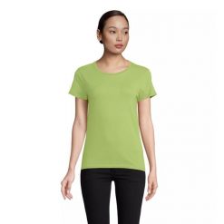 Dopasowana koszulka T-shirt z jerseyu dla kobiet Sol's Pioneer. Zielone bluzki SOL'S, s, bez wzorów, z jersey, bez kołnierzyka, bez ramiączek. Za 30.50 zł.