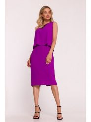 Stylove Sukienka w kolorze fioletowym rozmiar: S. Różowe sukienki Stylove, na co dzień, s, bez wzorów, z koronki, bez kołnierzyka, bez ramiączek, midi, proste. Za 249.99 zł.