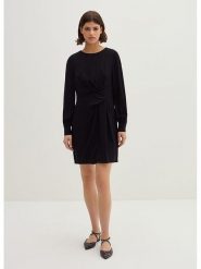 STEFANEL Sukienka w kolorze czarnym rozmiar: 44. Czarne sukienki Stefanel, bez wzorów, z wiskozy, bez kołnierzyka, bez ramiączek, mini, rozkloszowane. Za 304.99 zł.