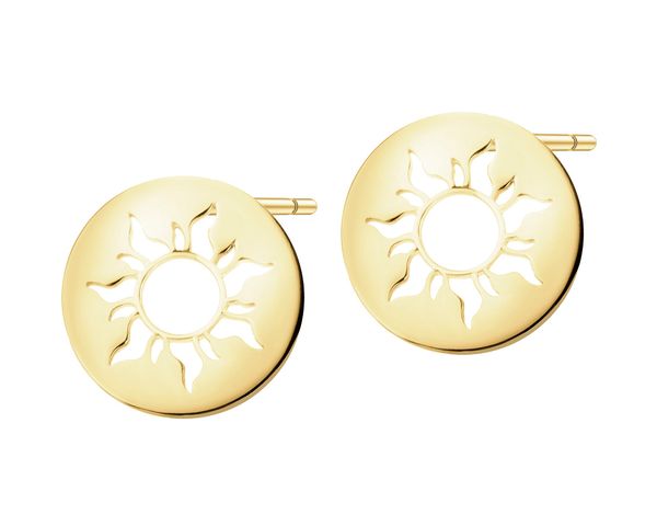 Złote kolczyki - Słońca. Żółte kolczyki Apart, złote. Za 399.00 zł.