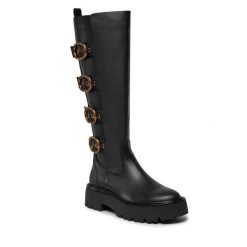 Kozaki Kurt Geiger. Czarne kozaki Kurt Geiger, bez obcasa, na płaskiej podeszwie, bez zapięcia. Za 2,939.00 zł.