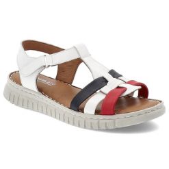 Sandały damskie Artiker, na platformie skórzane na rzepy z miękkimi wkładkami, multikolor, 56C0855. Sandały Artiker, bez wzorów, ze skóry, bez obcasa, na platformie, bez zapięcia. Za 199.00 zł.