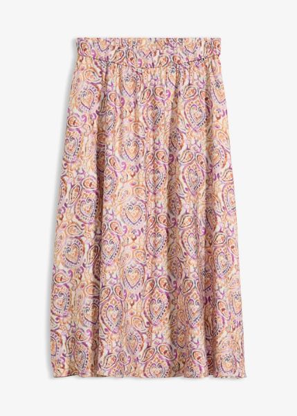 Spódnica midi z mieszanki wiskozy. Białe spódnice bonprix, bez wzorów, z wiskozy, midi. Za 69.99 zł.