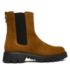 Botki HÖGL. Brązowe botki Högl, bez wzorów, bez obcasa, na płaskiej podeszwie, bez zapięcia. Za 849.99 zł.
