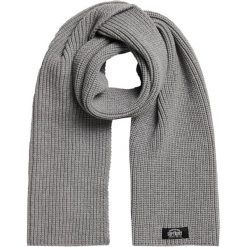 Szalik zimowy damski Superdry Classic Knitted. Szare szaliki Superdry, na zimę, bez wzorów, z poliesteru. Za 111.55 zł.