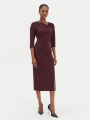 Rinascimento Sukienka koktajlowa CFC0126635003 Bordowy Slim Fit. Czerwone sukienki Rinascimento, xs, bez wzorów, z syntetyku, wizytowe, bez kołnierzyka, bez ramiączek. Za 489.99 zł.