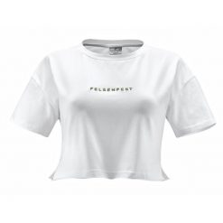 Crop-Top Damski Dont want your Beta. Białe topy FELSENFEST, bez wzorów, z bawełny, bez kołnierzyka, bez ramiączek. Za 139.99 zł.