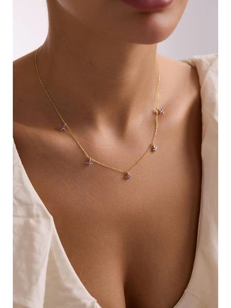 Lodie Silver Pozłacany naszyjnik z elementem ozdobnym - dł. 42 cm rozmiar: onesize. Różowe naszyjniki Lodie Silver, z cyrkonią, pozłacane. Za 122.38 zł.