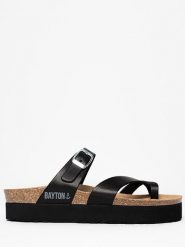 BAYTON Japonki w kolorze czarnym rozmiar: 41. Czarne klapki Bayton, bez wzorów, z materiału, z otwartym noskiem, bez obcasa. Za 82.83 zł.