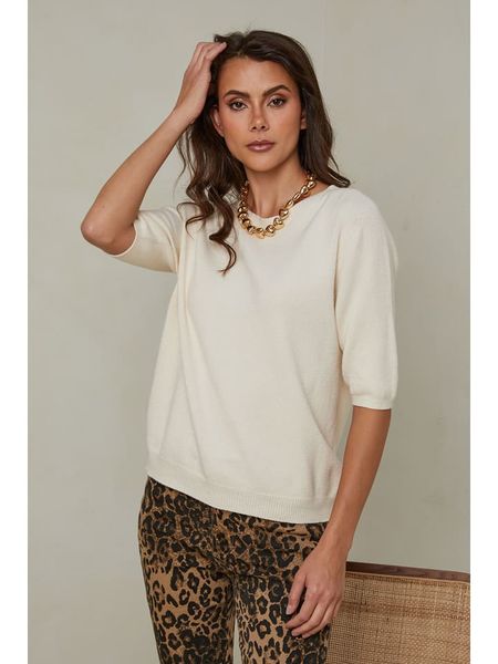 Joséfine Sweter "Kalocsa" w kolorze kremowym rozmiar: L. Brązowe swetry Joséfine, l, bez wzorów, z kaszmiru, bez ramiączek. Za 130.99 zł.