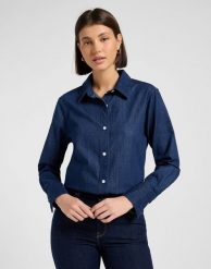 DAMSKA KOSZULA JEANSOWA LEE CLASSIC SHIRT NOT MY TYPE 112370960. Koszule Lee, s, bez wzorów, z jeansu, bez kołnierzyka, bez ramiączek. Za 199.99 zł.