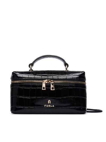 Furla Torebka Camelia Micro WE00625 BX4255 O6000 Czarny. Czarne torebki klasyczne Furla, bez wzorów, ze skóry, bez dodatków. Za 1,039.00 zł.