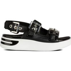 Geox - Sandały. Czarne sandały Geox, bez wzorów, z gumy, bez obcasa, na platformie, bez zapięcia. W wyprzedaży za 339.90 zł.