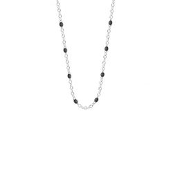 Naszyjnik 42+5 cm, czarna emalia, posrebrzany. Szare naszyjniki Lilou, posrebrzane. Za 149.00 zł.