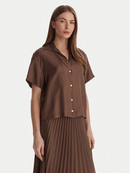 Marella Koszula Segnale 2613111045 Brązowy Relaxed Fit. Brązowe koszule Marella, bez wzorów, z jedwabiu, bez kołnierzyka, bez ramiączek. Za 558.99 zł.