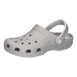 Buty do chodzenia damskie Crocs Classic Glitter Clog. Szare trekkingi Crocs, z materiału, trekkingowe. Za 159.00 zł.