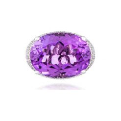 Zjawiskowy Złoty Pierścionek - złoto 585, Brylant 1,35ct,ametyst. Żółte pierścionki W.KRUK, z ametystem, złote. Za 18,900.00 zł.