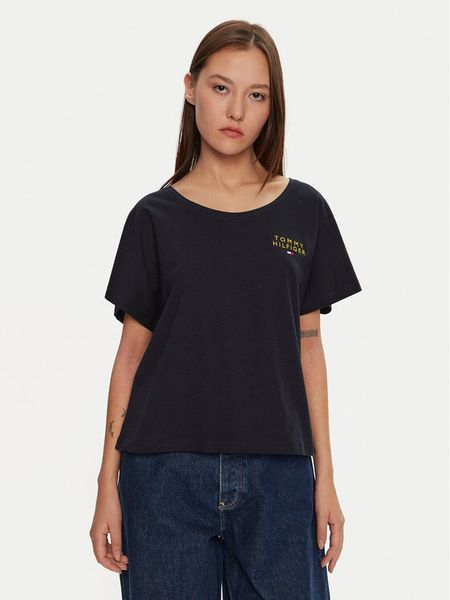 Tommy Hilfiger T-Shirt UW0UW05570 Granatowy Relaxed Fit. Niebieskie t-shirty TOMMY HILFIGER, xs, bez wzorów, z bawełny, bez kołnierzyka, bez ramiączek. Za 109.99 zł.