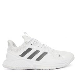 Buty halowe adidas. Białe obuwie sportowe Adidas, bez zapięcia. Za 329.99 zł.
