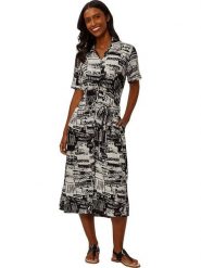 Heine Sukienka w kolorze czarno-białym rozmiar: 46. Białe sukienki Heine, bez wzorów, z tkaniny, bez kołnierzyka, bez ramiączek, midi. Za 105.63 zł.