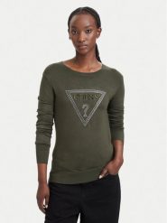 Guess Sweter W6YR28 Z0976 Zielony ciemny Regular Fit. Zielone swetry Guess, xs, z aplikacjami, z wiskozy, bez ramiączek. Za 344.99 zł.