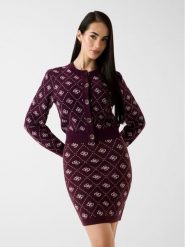 Guess Kardigan 167535 Bordowy Classic Fit. Czerwone kardigany Guess, xxl, z aplikacjami. Za 435.00 zł.