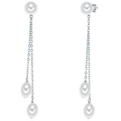Valero Pearls Kolczyki wiszące srebrne srebro wysokiej próby Perła hodowlana słodkowodna srebrny 1 ct Damski. Szare kolczyki Valero Pearls, z perłą, srebrne. Za 248.99 zł.