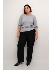 KAFFE curve Sweter w kolorze jasnoszarym rozmiar: XL. Szare swetry KAFFE curve, xl, bez wzorów, bez ramiączek. Za 130.99 zł.