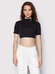 Reebok Bluzka HG1165 Czarny Slim Fit. Czarne bluzki Reebok, l, bez wzorów, z bawełny, bez kołnierzyka, bez ramiączek. Za 79.99 zł.
