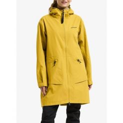 Parka przeciwdeszczowa damska Didriksons Eliana Parka. Żółte kurtki sportowe Didriksons, bez wzorów, bez kaptura. Za 923.99 zł.