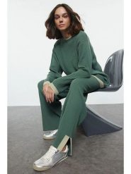 Trendyol 2-częściowy zestaw w kolorze zielonym rozmiar: XL. Zielone swetry Trendyol, xl, bez wzorów, prążkowane, bez ramiączek. Za 96.83 zł.