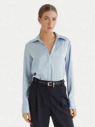 Calvin Klein Koszula LV044F129G Błękitny Regular Fit. Niebieskie koszule Calvin Klein, xs, bez wzorów, z syntetyku, bez kołnierzyka, bez ramiączek. Za 449.99 zł.