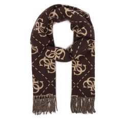 Szalik Guess. Brązowe szaliki Guess, z aplikacjami. Za 234.99 zł.
