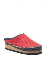 Comfortfusse Wełniane kapcie w kolorze czerwono-czarnym rozmiar: 39. Czarne obuwie domowe Comfortfüße, bez wzorów, z materiału, z okrągłym noskiem, bez zapięcia. Za 274.99 zł.
