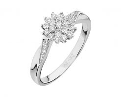 Pierścionek z białego złota z brylantami - 0,25 ct - próba 375. Białe pierścionki Apart, z brylantem, złote. Za 2,490.00 zł.