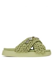 Inuikii Klapki Woven Stones 70104-106 Zielony. Zielone klapki Inuikii, bez wzorów, z materiału, bez obcasa. Za 1,029.00 zł.