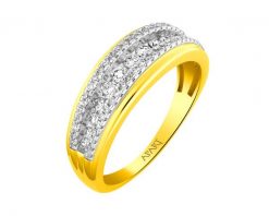 Pierścionek z żółtego złota z diamentami - 0,43 ct - próba 585. Żółte pierścionki Apart, z diamentem, złote. Za 5,590.00 zł.
