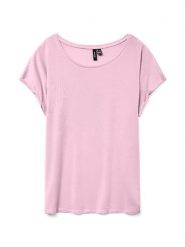 Vero Moda Koszulka w kolorze jasnoróżowym rozmiar: L. Różowe bluzki Vero Moda, l, bez wzorów, bez kołnierzyka, bez ramiączek. Za 65.69 zł.