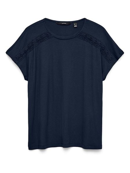 Vero Moda Bluzka w kolorze granatowym rozmiar: L. Niebieskie bluzki Vero Moda, l, bez wzorów, z wiskozy, klasyczne, bez kołnierzyka, bez ramiączek. Za 62.32 zł.