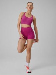 4F Legginsy krótkie treningowe damskie - różowe M. Czerwone legginsy 4f, m, bez wzorów, z podwyższonym stanem, krótkie. Za 79.99 zł.