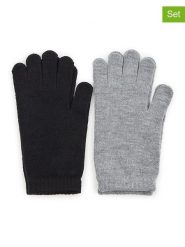 Orsay Rękawiczki (2 pary) w kolorze szaro-czarnym rozmiar: onesize. Czarne rękawiczki Orsay, bez wzorów, z materiału. Za 30.56 zł.