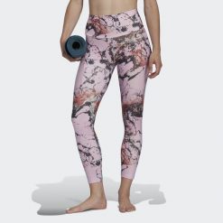 Damskie legginsy z nadrukiem do jogi adidas Essentials. Białe legginsy Adidas, m, bez wzorów. W wyprzedaży za 186.80 zł.