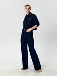 Jeansy wide leg high waist - niebieski. Niebieskie jeansy Sinsay, l, bez wzorów, z podwyższonym stanem. W wyprzedaży za 42.99 zł.