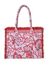 BLE Torebka w kolorze biało-czerwonym - 35 x 30 x 20 cm rozmiar: onesize. Białe torby na ramię BLE, bez wzorów, z materiału, na ramię, bez dodatków. Za 80.89 zł.
