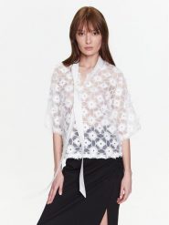 Silvian Heach Bluzka GPP23313BL Biały Regular Fit. Białe bluzki Silvian Heach, bez wzorów, z syntetyku, bez kołnierzyka, bez ramiączek. Za 379.99 zł.